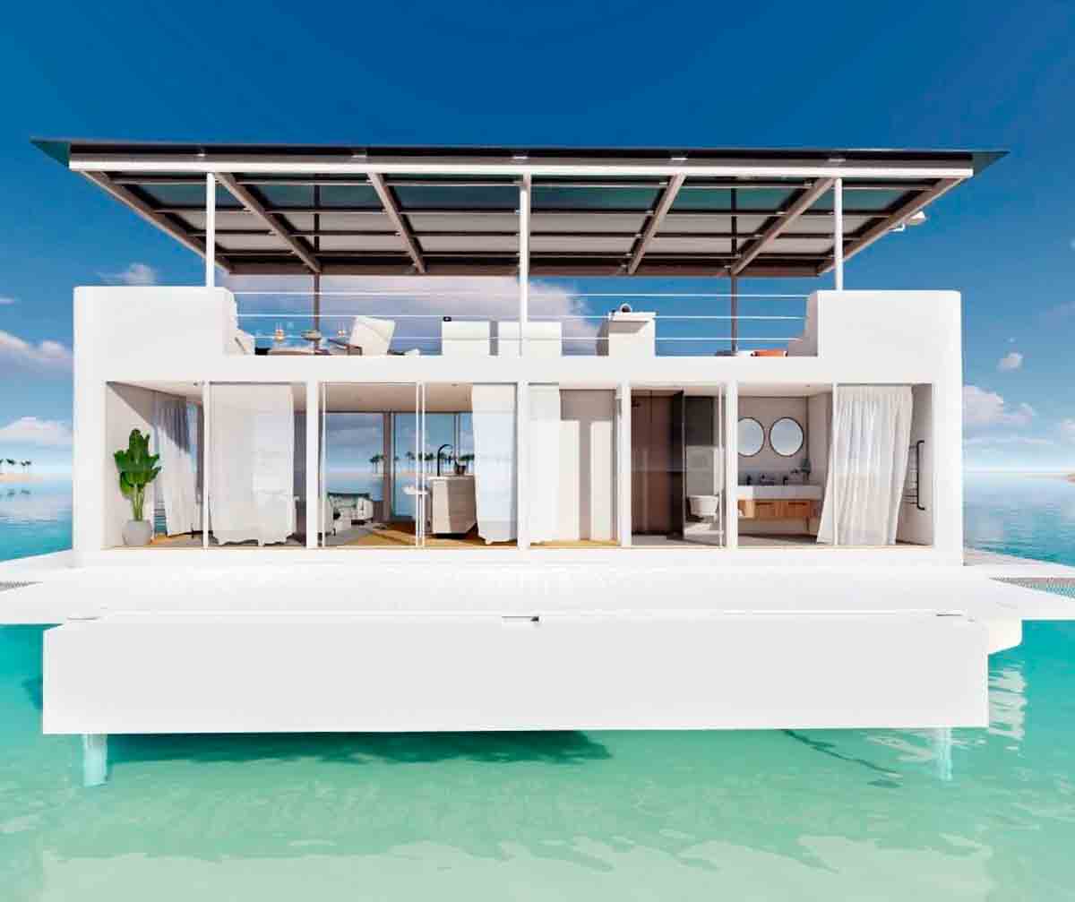 Esse apartamento de luxo é na verdade um iate habitável. Fotos e vídeos: Reprodução Instagram @arkup.yachts 