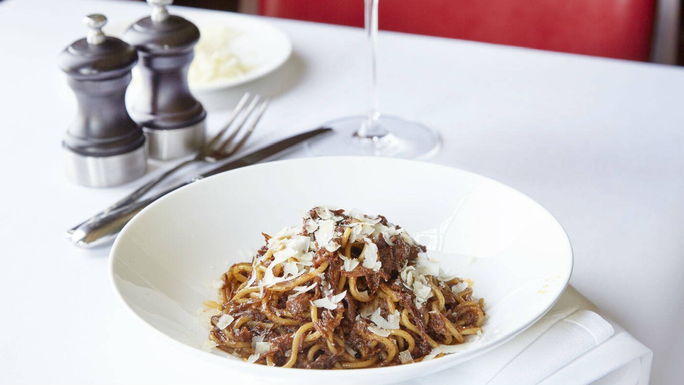 Klassische britische Bolognese-Spaghetti