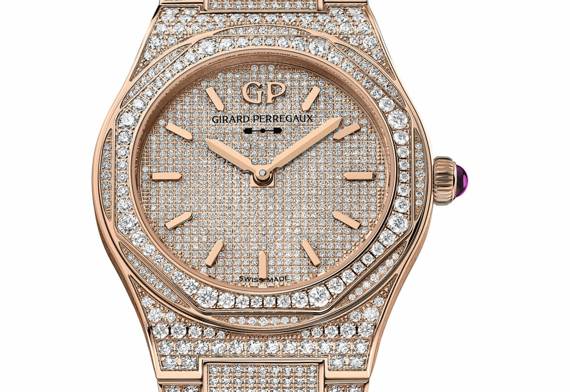 Girard-Perregaux apresenta o relógio Laureato de alta joalheria de 34 mm, deslumbrantemente cravejado com 1.791 diamantes.