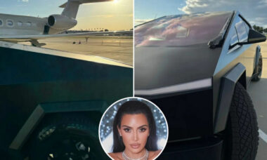 Kim Kardashian exibe seu novo Tesla Cybertruck de R$ 300 mil