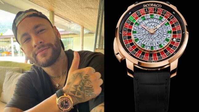 Neymar posa com relógio de ouro avaliado em R$ 1,3 milhão