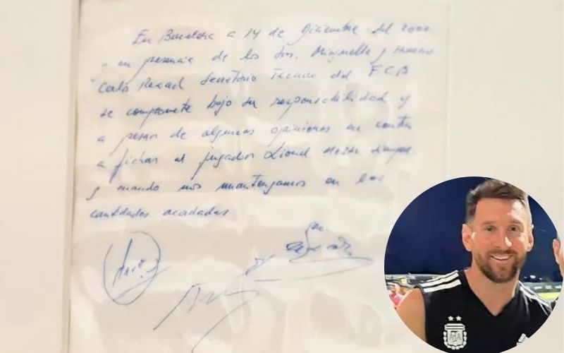 Guardanapo assinado por Messi quando tinha 13 anos é leiloado por R$ 4,8 milhões