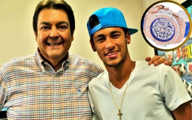 Neymar ganha relógio raríssimo de R$260 mil de Faustão; veja