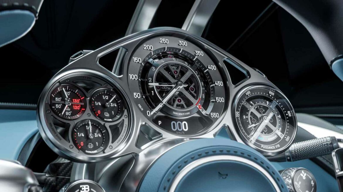 O painel analógico do Bugatti Tourbillon de R$ 22,5 milhões; veja detalhes