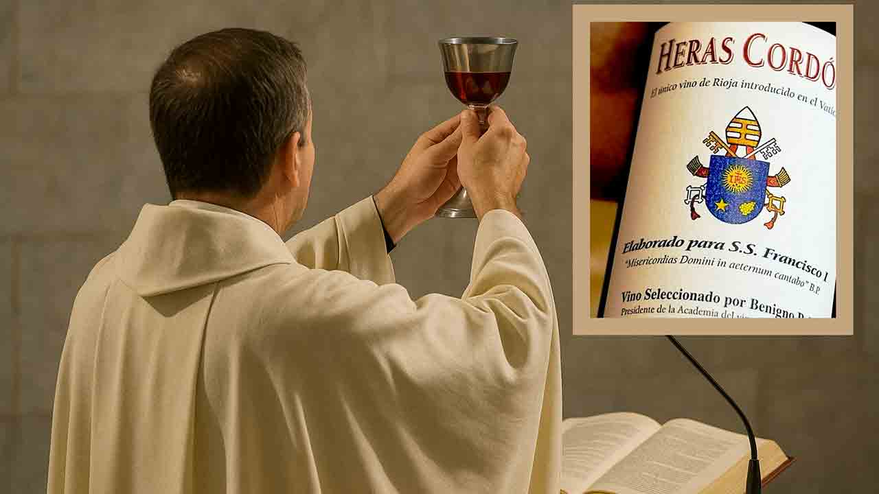 Vino da Messa: scopri il vino che i Papi bevono in Vaticano. Illustrazione generata da IA / Condutta