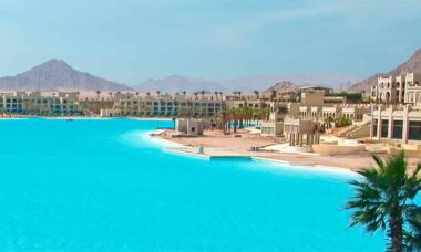 A maior piscina do mundo. Imagem: Divulgação/Crystal Lagoons