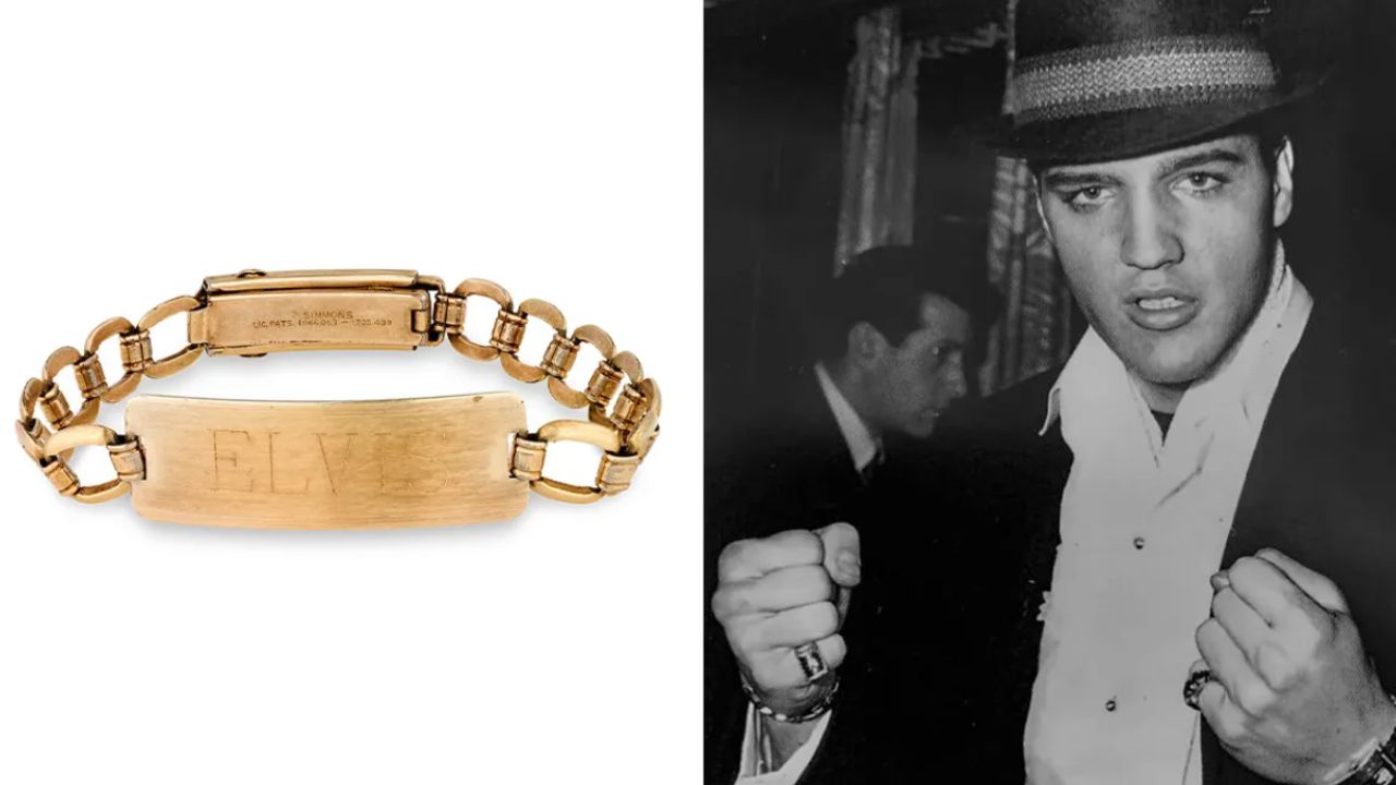 Il grande anello di zaffiro e il braccialetto d’oro di Elvis Presley possono ora essere tuoi