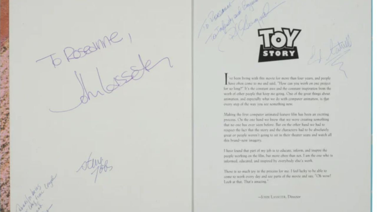 Item raro de Toy Story assinado por Steve Jobs vai a leilão — e o preço pode explodir