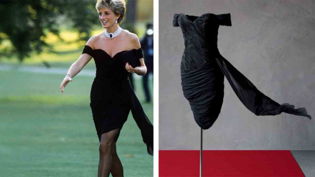 Icônico “revenge dress” de Diana pode ser vendido por US$ 300 mil. Sothebys / Divulgação
