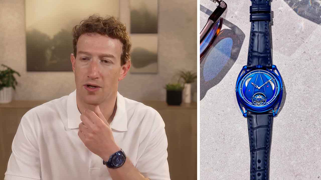 Mark Zuckerberg’s $225,000 blue watch has a curious detail. Image: Instagram @de_bethune - YouTube reproduction